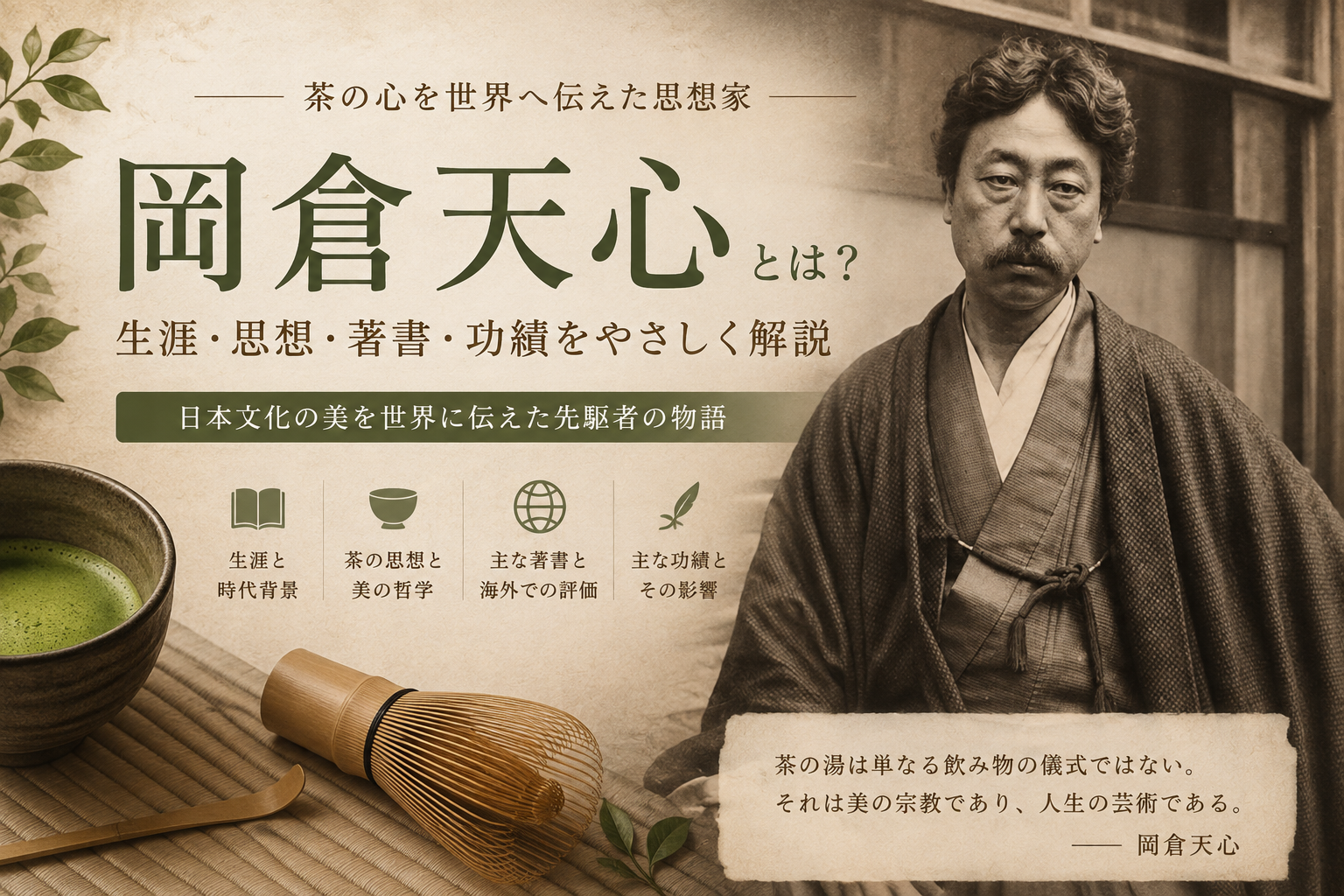 岡倉天心とは？『茶の本』を著し、日本文化と茶の心を世界へ伝えた思想家を解説
